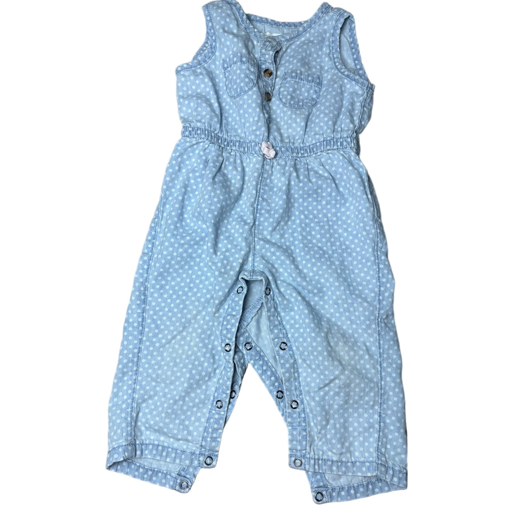 Joe Fresh Baby Blue Polka Dot Jumpsuit - Picture 4 of 6